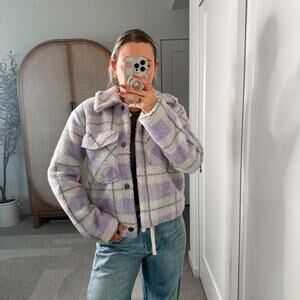7 For All‎ Mankind Lilac Plaid Sherpa Jacket